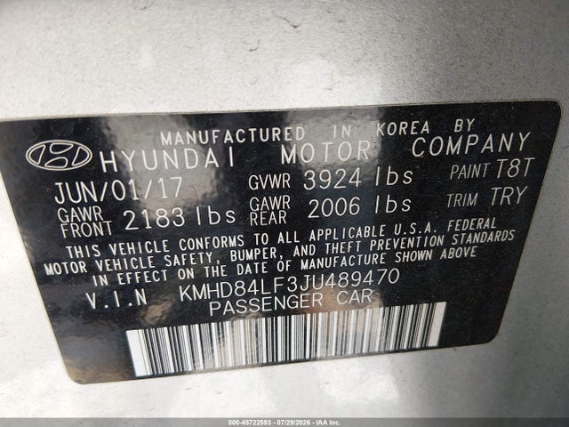 Hyundai ELANTRA SEL 2018 KMHD84LF3JU489470 Image 9