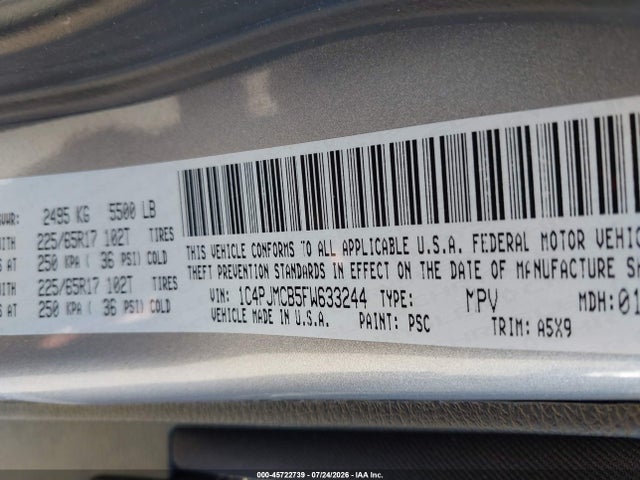 Jeep Cherokee Latitude 2015 1C4PJMCB5FW633244 Image 9