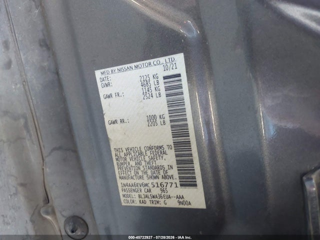 Nissan Maxima Sr Xtronic Cvt 2021 1N4AA6EV6MC516771 Image 9