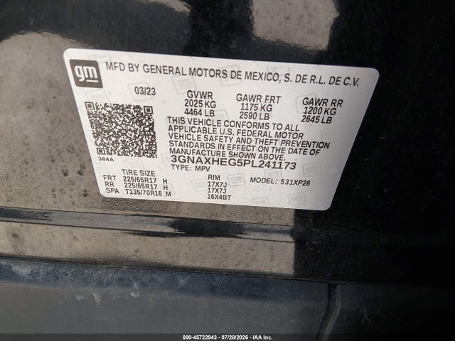 3GNAXHEG5PL241173 Chevrolet Equinox Fwd Ls