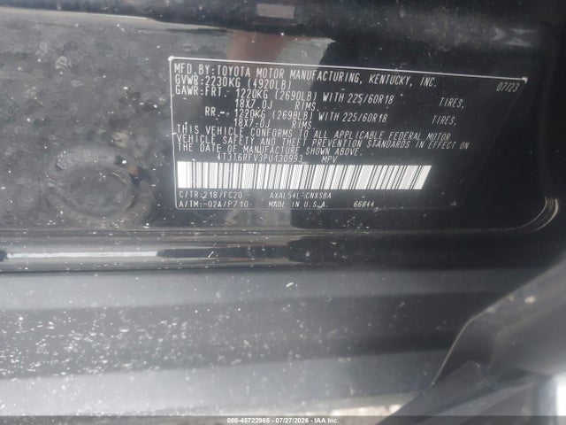 2023 Toyota Rav4 Hybrid Se მანქანა იყიდება აუქციონზე, vin: 4T3T6RFV3PU130993, აუქციონის ნომერი: 45722965