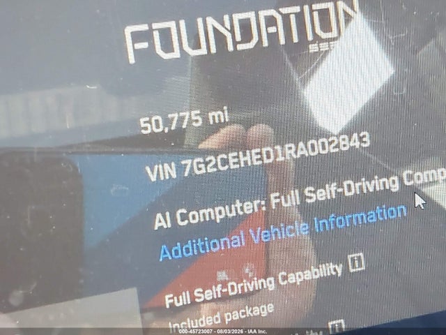 45723007 :رقم المزاد ، 7G2CEHED1RA002843 vin ، 2024 Tesla Cybertruck All-wheel Drive مزاد بيع