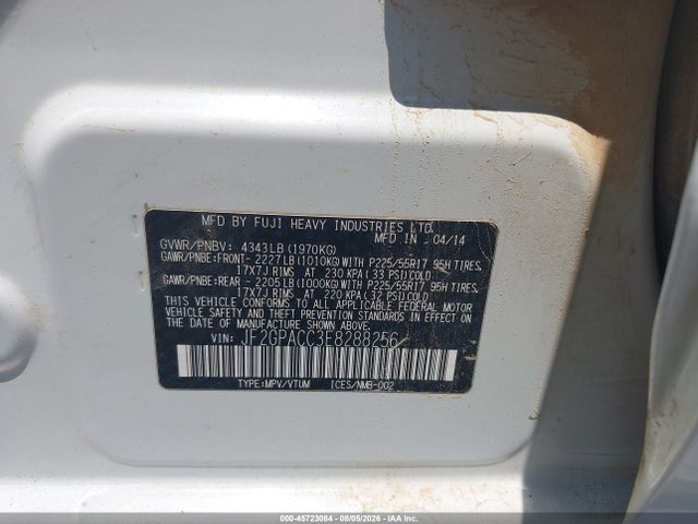 Продажа на аукционе авто 2014 Subaru Xv Crosstrek 2.0i Premium, vin: JF2GPACC3E8288256, номер лота: 45723084