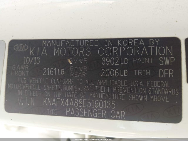 Aukcja sprzedaży 2014 Kia Forte Ex, vin: KNAFX4A88E5160135, numer aukcji: 45723172