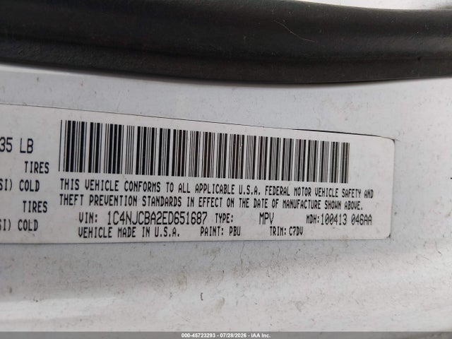 1C4NJCBA3ED832569 Jeep Compass Sport