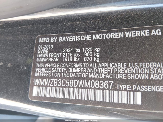 Aukcja sprzedaży 2013 Mini Countryman Cooper, vin: WMWZB3C58DWM08367, numer aukcji: 45723383