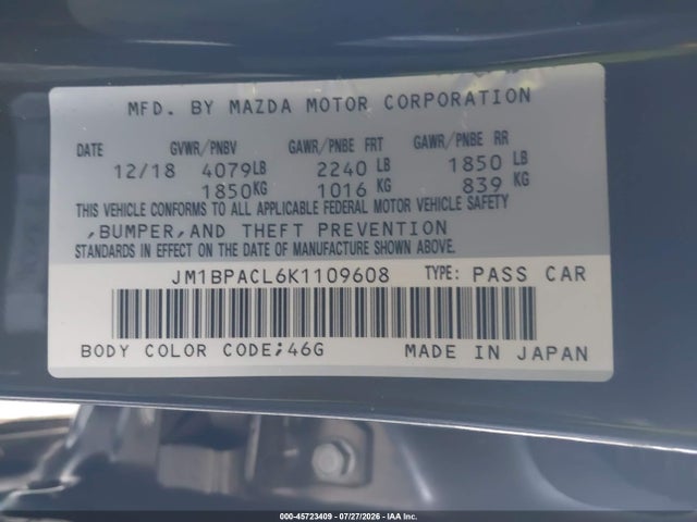 JM1BPACL6K1109608 Mazda Mazda3 Select Package