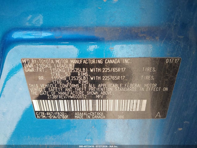 Toyota RAV4 LE 2017 2T3BFREV7HW600652 Image 9