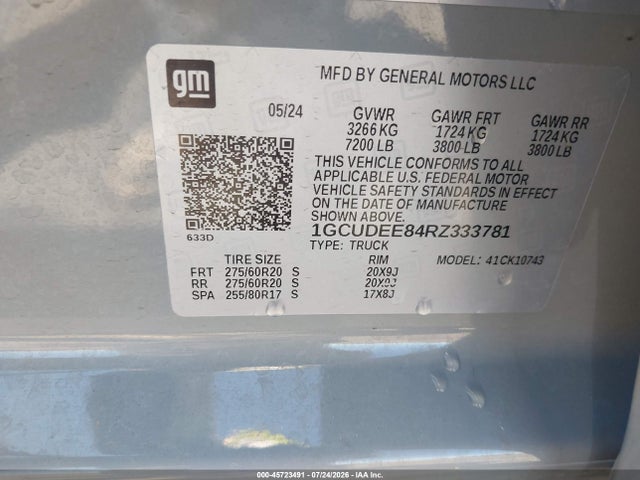 1GCUDEE84RZ333781 Chevrolet Silverado 1500 4wd Standard Bed Rst
