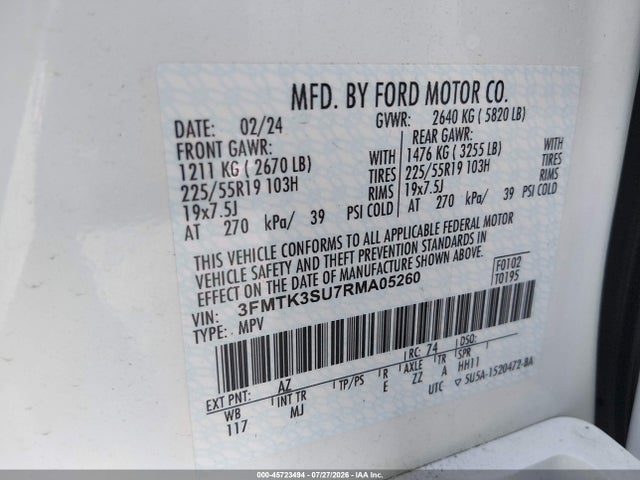 3FMTK3SU7RMA05260 Ford Mustang Mach-e Premium