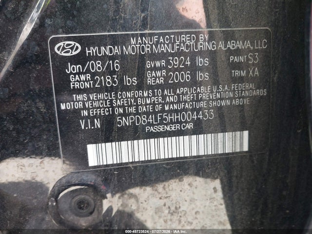 Продажа на аукционе авто 2017 Hyundai Elantra Se, vin: 5NPD84LF5HH004433, номер лота: 45723524