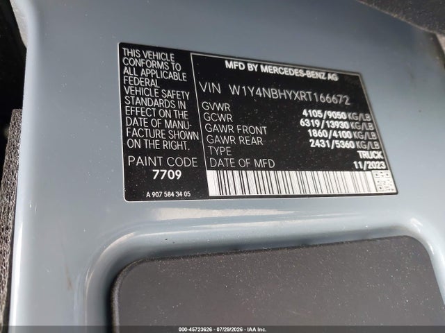 W1Y4NBHYXRT166672 Mercedes-Benz Sprinter 2500 Standard Roof 4-cyl Diesel Ho