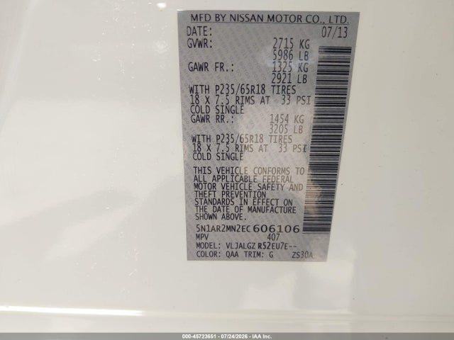 Nissan Pathfinder Sl 2014 5N1AR2MN2EC606106 Image 9