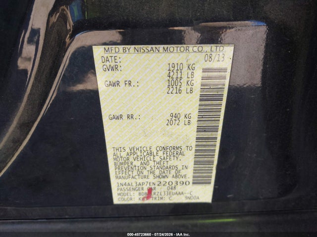 Nissan Altima 2.5 S 2014 1N4AL3AP7EN220390 Image 9