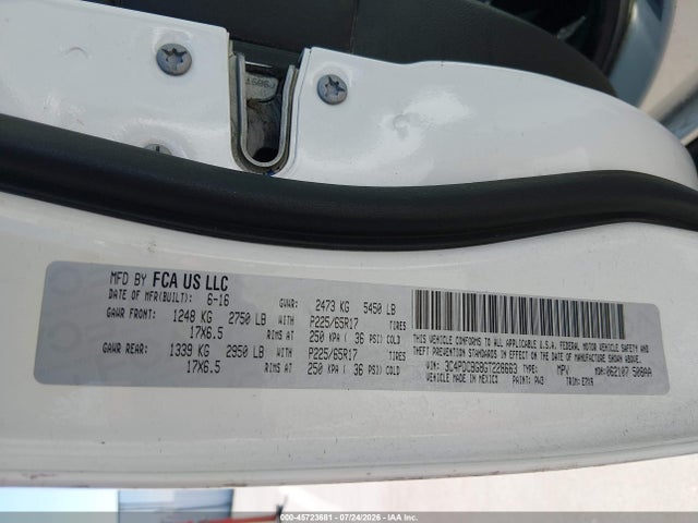Dodge Journey Sxt 2016 3C4PDCBG8GT228663 Image 9