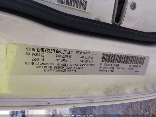 Aukcja sprzedaży 2014 Dodge Charger Sxt, vin: 2C3CDXHG4EH312809, numer aukcji: 45723709