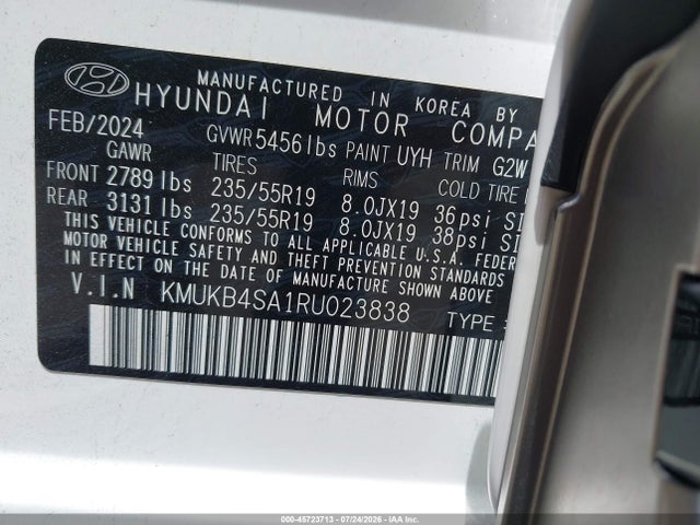 Продажа на аукционе авто 2024 Genesis Gv60 Standard Rwd, vin: KMUKB4SA1RU023838, номер лота: 45723713