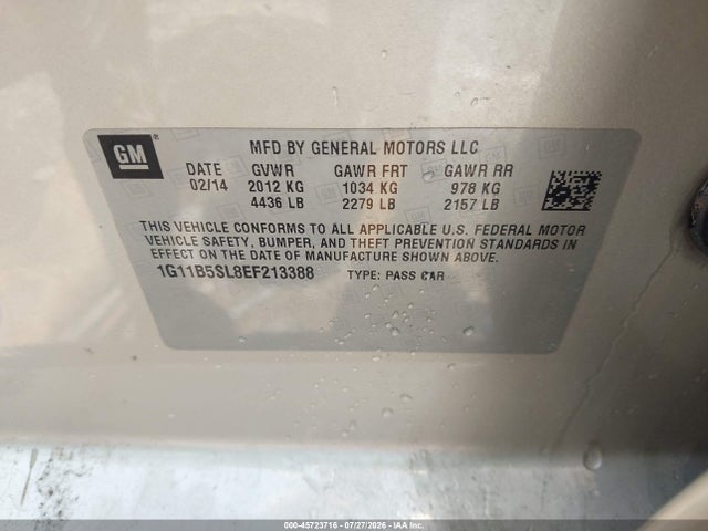 Chevrolet Malibu 1ls 2014 1G11B5SL8EF213388 Image 9