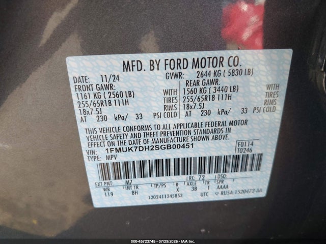 Ford Explorer Active 2025 1FMUK7DH2SGB00451 Image 9