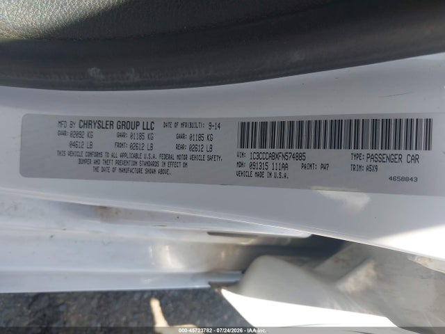 1C3CCCABXFN574885 Chrysler 200 Limited