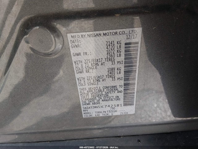 Nissan ROGUE S 2018 5N1AT2MV5JC742581 Image 9