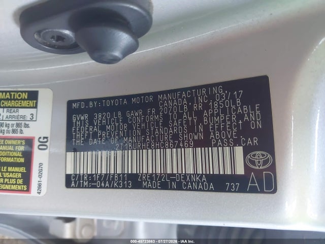 Toyota COROLLA LE 2017 2T1BURHE8HC867469 Image 9