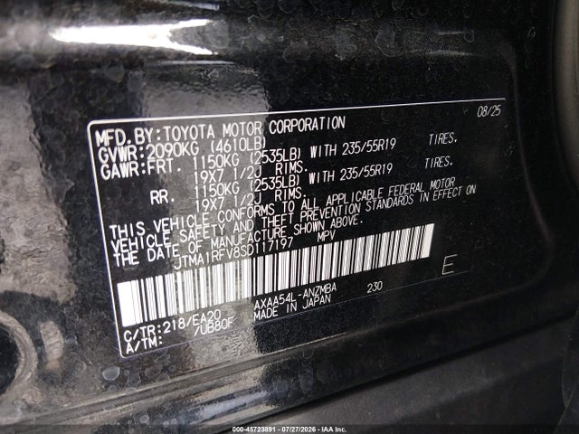 JTMA1RFV8SD117197 Toyota Rav4 Xle Premium