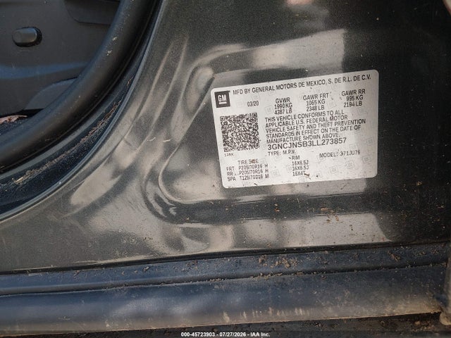 Chevrolet Trax Awd Ls 2020 3GNCJNSB3LL273857 Image 9