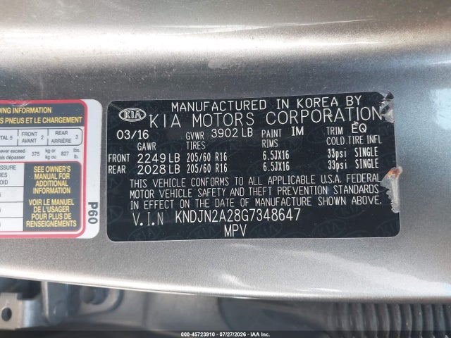KIA Soul 2016 KNDJN2A28G7348647 Image 9