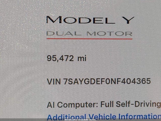 Aukcja sprzedaży 2022 Tesla Model Y Performance Dual Motor All-wheel Drive, vin: 7SAYGDEF0NF404365, numer aukcji: 45723914