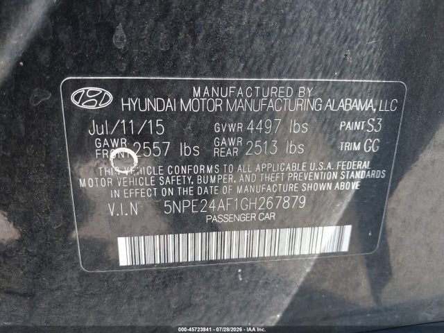 Hyundai SONATA SE 2016 5NPE24AF1GH267879 Image 9