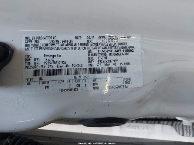 1FADP5BU4FL115692 Ford C-max Hybrid Sel