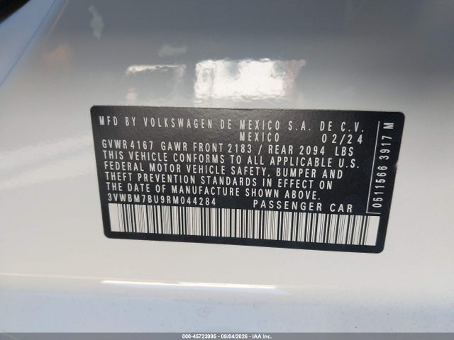 3VWBM7BU9RM044284 Volkswagen Jetta 1.5t Sport