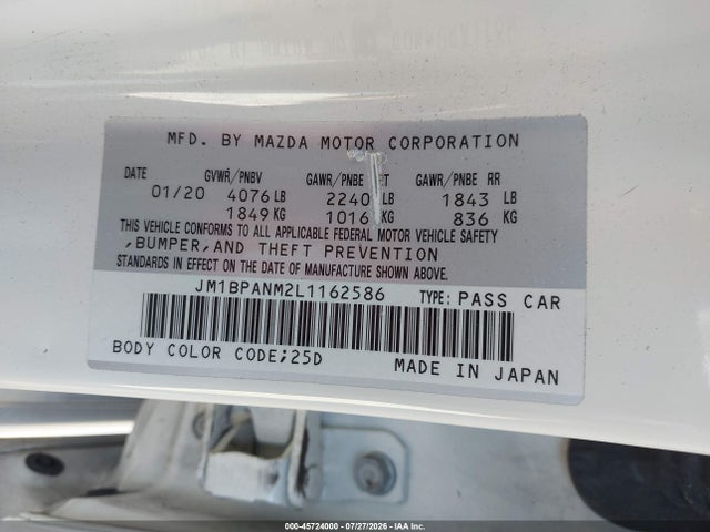 Mazda Mazda3 Premium Package 2020 JM1BPANM2L1162586 Image 9