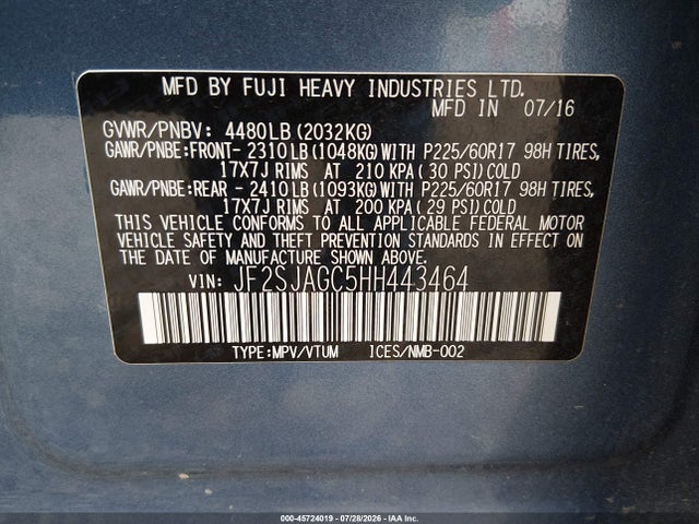 Subaru Forester 2.5i Premium 2017 JF2SJAGC5HH443464 Image 9