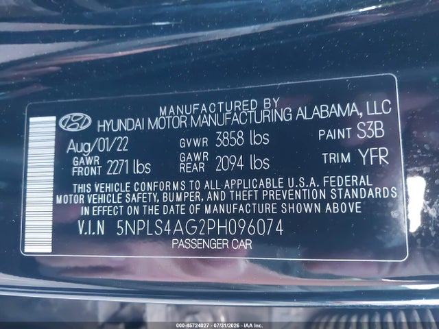 Hyundai ELANTRA SEL 2023 5NPLS4AG2PH096074 Image 9