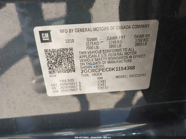 Chevrolet Silverado 1500 Ld Lt 2019 2GCRCPEC0K1154368 Image 9