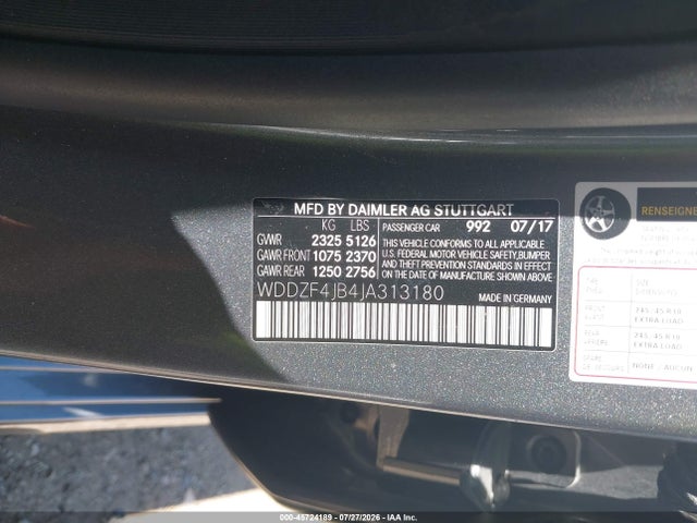 45724189 :رقم المزاد ، WDDZF4JB4JA313180 vin ، 2018 Mercedes-benz E 300 مزاد بيع
