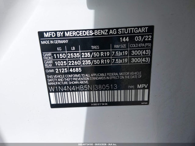 Продаж на аукціоні авто 2022 Mercedes-benz Gla 250 4matic, vin: W1N4N4HB5NJ380513, номер лоту: 45724193