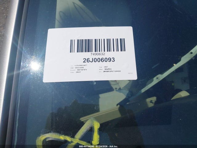 Aukcja sprzedaży 2007 Mazda Mazda3 I, vin: JM1BK32F671690430, numer aukcji: 45724296