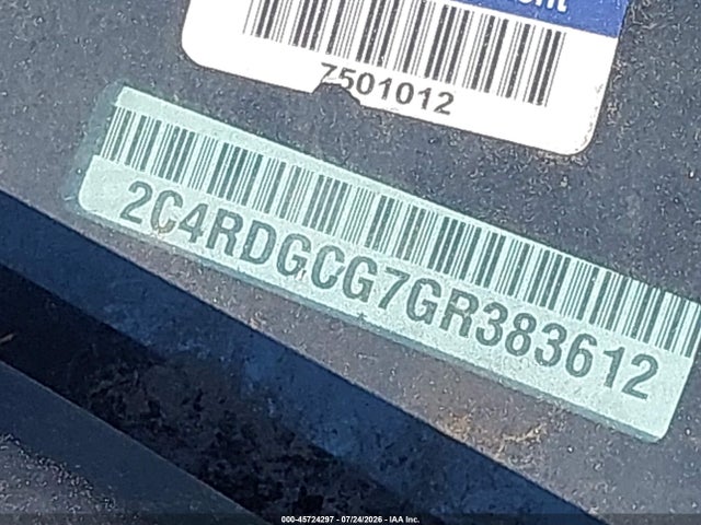 Продажа на аукционе авто 2016 Dodge Grand Caravan Sxt, vin: 2C4RDGCG7GR383612, номер лота: 45724297