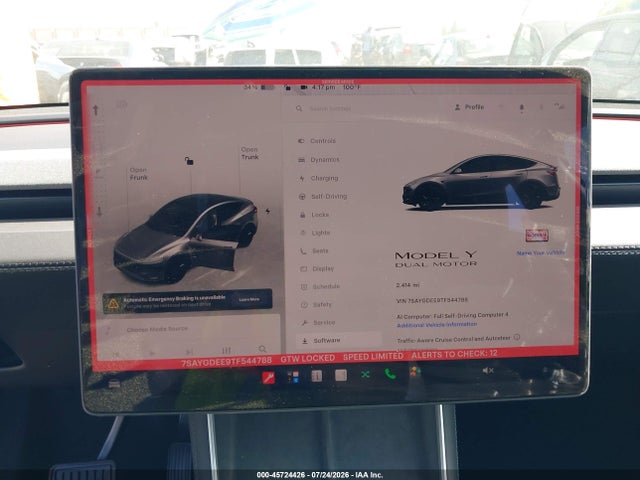 Aukcja sprzedaży 2026 Tesla Model Y All-wheel Drive/long Range Launch Series/premium All-wheel Drive, vin: 7SAYGDEE9TF544788, numer aukcji: 45724426