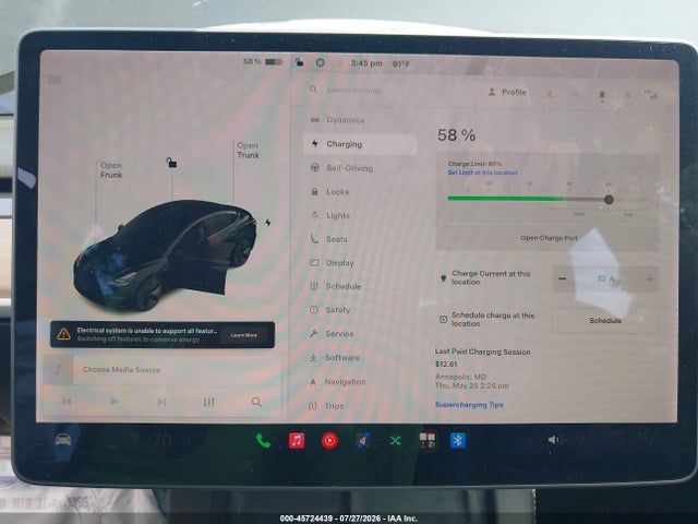 2021 Tesla Model 3 Standard Range Plus Rear-wheel Drive მანქანა იყიდება აუქციონზე, vin: 5YJ3E1EA1MF027415, აუქციონის ნომერი: 45724439