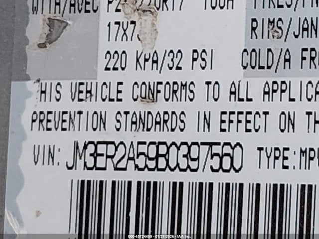 Продажа на аукционе авто 2011 Mazda Cx-7 I Sv, vin: JM3ER2A59B0397560, номер лота: 45724499