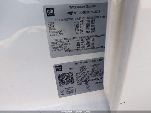 Продажа на аукционе авто 2024 Gmc Sierra 1500 4wd  Short Box Denali, vin: 1GTUUGEL8RZ133115, номер лота: 45724554