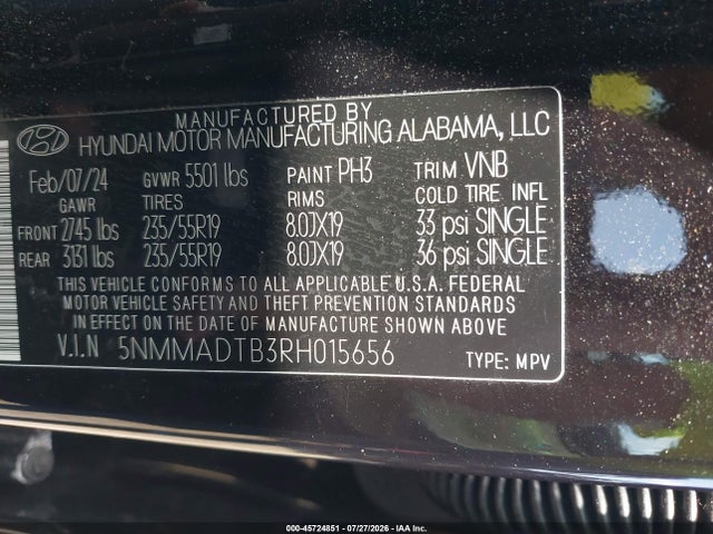2024 Genesis Gv70 2.5t Awd მანქანა იყიდება აუქციონზე, vin: 5NMMADTB3RH015656, აუქციონის ნომერი: 45724851