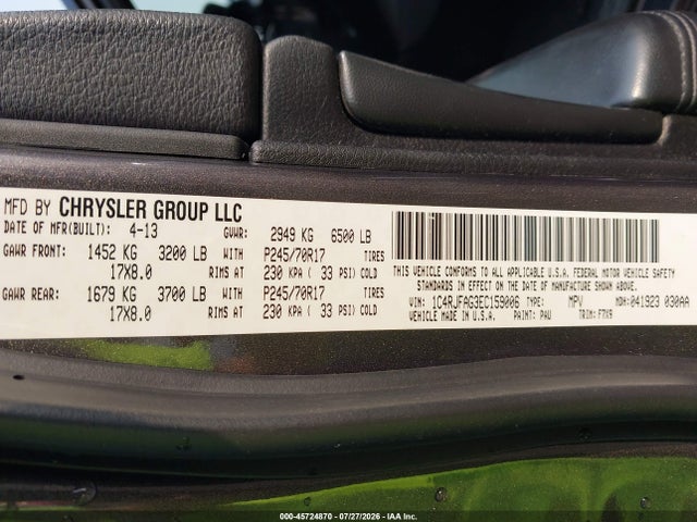 2014 Jeep Grand Cherokee Laredo მანქანა იყიდება აუქციონზე, vin: 1C4RJFAG3EC159006, აუქციონის ნომერი: 45724870