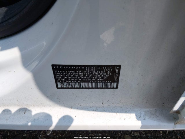 2019 Volkswagen Jetta 1.4t R-line/1.4t S/1.4t Se მანქანა იყიდება აუქციონზე, vin: 3VWC57BUXKM082467, აუქციონის ნომერი: 45724929