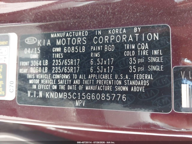 KIA SEDONA LX 2016 KNDMB5C15G6085776 Image 9