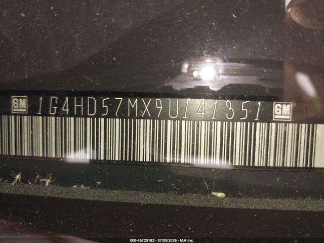 45725182 :رقم المزاد ، 1G4HD57MX9U141351 vin ، 2009 Buick Lucerne Cxl مزاد بيع